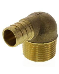 5/8" PEX x 3/4" Male Threaded Brass Elbow (Lead Free)