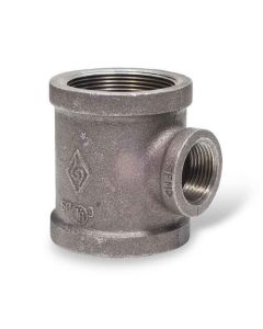 2" x 1-1/2" x 2" Black Reducing Tee