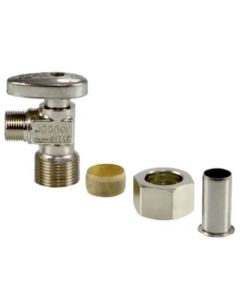 1/2" PEX x 3/8" OD Compression Angle Stop Valve (Lead Free Brass)