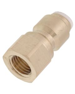 1/4" OD x 1/4" Brass Threaded FFL Female Connector (Lead Free)