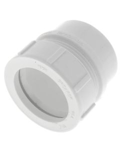 1-1/2" PVC DWV Male Trap Adapter w/ Plastic Nut and Washer (Spigot x Slip)