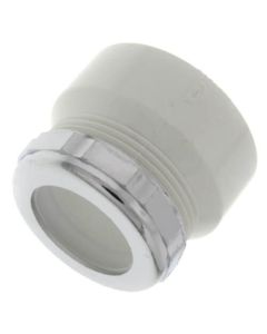 1-1/2" x 1-1/4" PVC DWV Female Trap Adapter w/ Chrome Nut & Washer (Hub x Slip)