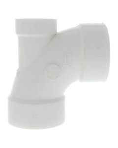 3" x 3" x 2" PVC DWV 90° Elbow (w/ 2" Low Heel Inlet)