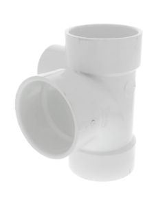 3" PVC DWV Sanitary Tee w/ 2" Left Side Inlet