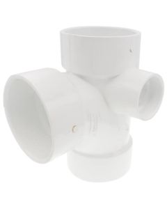 3" PVC DWV Sanitary Tee w/ 1-1/2" Right Side Inlet