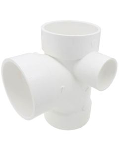 4" PVC DWV Sanitary Tee w/ 2" Right Side Inlet