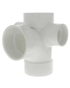 3" PVC DWV Sanitary Tee w/ 2" R and L Side Inlets