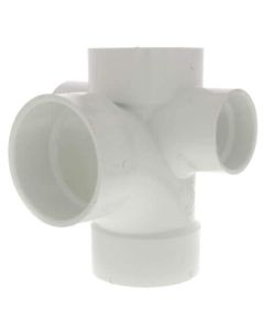 4" PVC DWV Sanitary Tee w/ 2" R and L Side Inlets