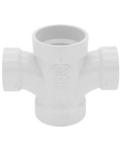 2" x 1-1/2" PVC DWV Double Sanitary Tee