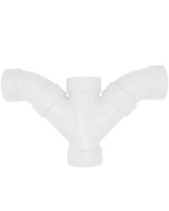 3" PVC DWV Double Wye and 45° Elbow Combo