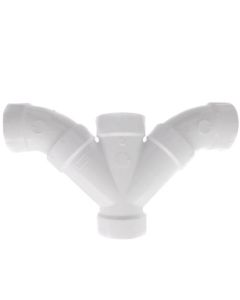 4" PVC DWV Double Wye and 45° Elbow Combo