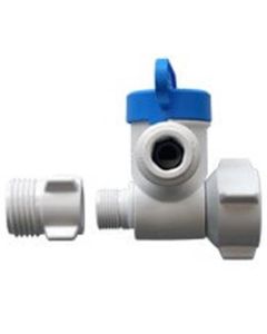 1/2" NPS x 3/8" Female Compression x 3/8" OD Angle Stop Adapter Valve (Conversion Thread)
