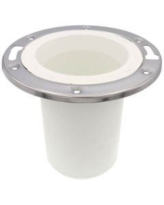 3" x 4" PVC Closet Flange w/ Stainless Steel Ring