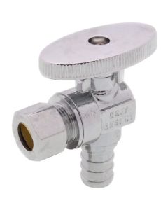 1/2" PEX x 3/8" OD Compression Angle Stop Valve (1/4 Turn) (Lead Free)