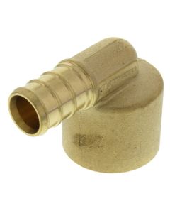 1/2" PEX x 3/4" Copper Pipe Brass Elbow (Lead Free)