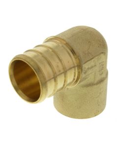 3/4" PEX x 1/2" Copper Pipe Brass Elbow (Lead Free)
