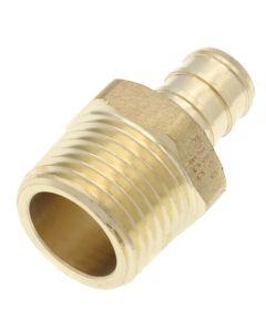 1/2" PEX Crimp x 1/2" NPT DZR Brass Male Adapter (Lead Free)