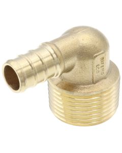 1/2" PEX x 3/4" Male Threaded DZR Brass Elbow (Lead Free)