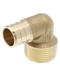3/4" PEX x 3/4" Male Threaded DZR Brass Elbow (Lead Free)