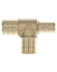 3/4" PEX x 1/2" PEX x 3/4" PEX DZR Brass Tee (Lead Free)