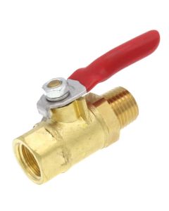 1/4" Female x 1/4" Male SMV Brass Mini Ball Valve w/ Level Handle