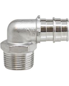 1/2" 304 Stainless Steel Expansion PEX x 1/2" Male 90-Degree Elbow