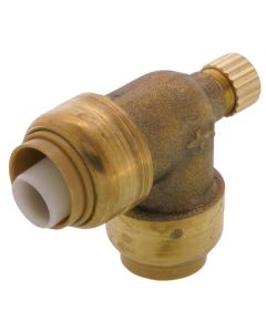 1/2" Sharkbite Elbow with 1/8" NPSM Thread Drain/Vent (Lead Free)