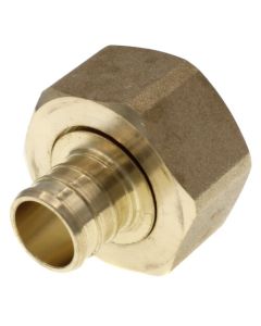 3/4" PEX Crimp x 1" NPSM Brass Swivel Adapter (Lead Free)