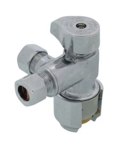 1/2" Sharkbite Max x 3/8" x 3/8" OD Compression Dual Outlet Angle Stop Valve (Lead Free)