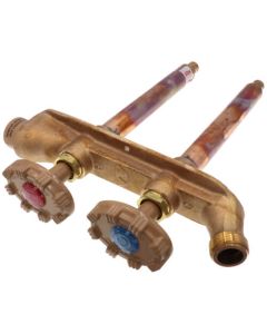 Model V22 6", 1/2" Expansion PEX Inlet Vertical Hot & Cold Anti-Siphon Wall Faucet w/ Metal Handle