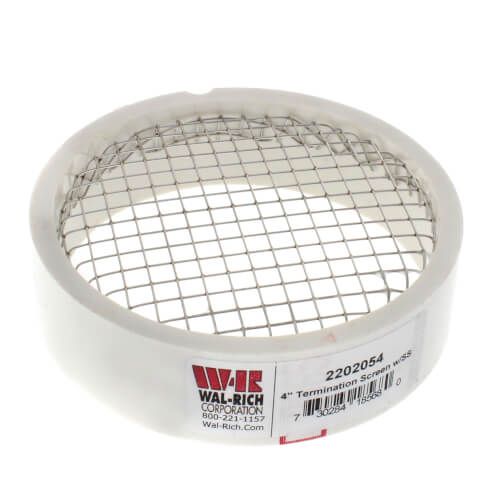 4" PVC Termination Vent w/ SS Screen