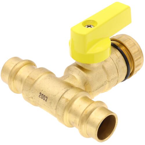 1/2" Pro-Pal Press T-Drain Full Port Ball Valve w/ Hi-Flow Hose Drain (Lead Free)